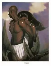 My Protector, an African American, Black Art Print by Laurie Cooper