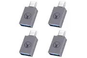 4x Bonelk M USB-C to F USB-A 3.0 Adapter Dongle Converter For Laptop Space Grey