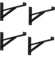 6 Inch Shelf Brackets Set of 4 Black Wall Bracket.. (.new)
