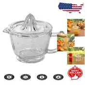 Auto-Reversing Manual Juicer - 16oz Glass Citrus Squeezer with Easy Grip Handle