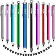 MEKO 10 Pack Stylus Pens for Touchscreens, Universal Capacitive Stylus with 20 Replacement Tips for iPad, iPhone, Tablets & All Touch Screen Devices