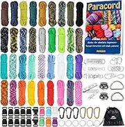 MONOBIN Paracord, 550 Paracord Combo Kit with Instruction Book - 36 Colors Multifunction Paracord Ropes and Complete Accessories for Making Paracord Bracelets, Lanyards, Dog Collars (36 Colors-B)