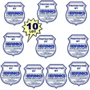 10 Pc. DIE-CUT Brinks Home Security Alarm System Warning Sticker Decal Signs
