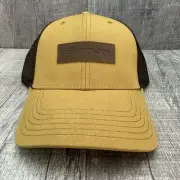 Snap On Tools Leather Patch Brown Black Mesh Snapback Trucker Hat Cap New