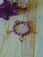 Girls Once Upon a Time Royal Purple Stretch Charm Bracelet Featuring Swarovski