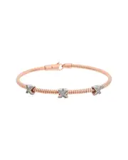 Meshmerise 18K Over Silver 0.18 ct. tw. Diamond Bangle Bracelet