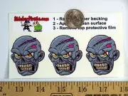 3 - Zombie Heads 2" Hard Hat Toolbox Helmet Sticker H 186