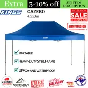 Kings 4.5x3m Portable Gazebo Heavy-Duty Steel Frame UPF50+ Waterproof 420D - NEW