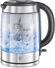 Russell Hobbs Brita Glass Kettle, RHK550, Brita Water Filter System, Premium Glass Finish, 1.7 L Capacity, Clear