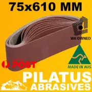 10 x PILATUS SANDING BELT 75x610 100# ALOX