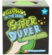 Master Toy Novelties Super Duper 4" Thermoplastic Resin Squish Ball Glow In Dark