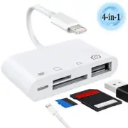 4 in 1 USB Camera Connection Micro SD TF Card Reader Adapter for iPad iPhone IOS