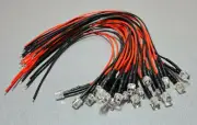 5/10/20Pcs 5mm Cool White Flat Top Water Clear LED 20CM Pre Wired DC12V