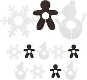 Hoement 12pcs Goblet Decoration Set Holiday Glass Charms Glass Markers for Drinks Snowflake Party Favors Glass Charms for Drinks Cup Markers for Drinks Gingerbread Man Decorations