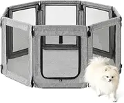 Iris Ohyama AOPS-8P Washable Folding Pet Circle, Gray