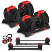 CORTEX Revolock V2 48kg Pair Set Adjustable Steel Dumbbell Barbell Kettlebell