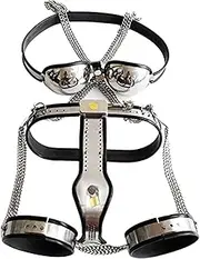 HCUDFN Female Chastity Belt 3 in 1 Sex Bondage Restraints Set, Bra Underwear Leggings Bondage Sex Toys for Women Couples(Waist 90~110cm)