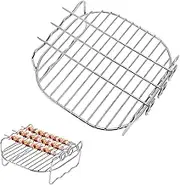 CAPASTEC Hot Air Fryer Double Layer Grate, 6 Inch Hot Air Fryer Rack, Silver Tone