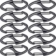 Alpinleux 10 Pcs Zipper Clips Anti Theft Deterrent, Dual Opening Zippers Pull Replacement, Zipper Locks for Backpacks, Camping, Suitcases (Black)