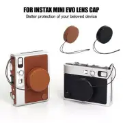 EVO PU Leather Lens Cap Cover Anti Loss Rope for Fujifilm Instax Mini EVO Camera