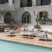 Bronte 3+1+1 Outdoor Aluminium Lounge Setting with Coffee Table - Outdoor Aluminium Dining Settings