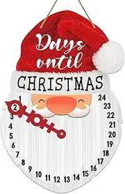 [D4DREAM] Christmas Advent Calendar Sign for Front Door 2023 Santa Christmas Countdown Calendar Days Until Christmas Bell Advent Calendar Hanging Sign for Kids Advent Calendar Decoration for Home Wall