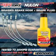 4 F+R Braided Brake Hoses + Nulon Fluid for Mitsubishi Pajero NM NP 2"-3" Lift