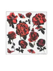 Alexander Mcqueen Tudor Rose Printed Scarf