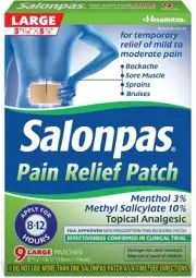 Salonpas Pain Relief Patches Large - 9 ct, Pack of 5