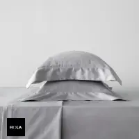 在飛比找momo購物網優惠-【HOLA】法式孟斐斯埃及棉素色床包雙人灰