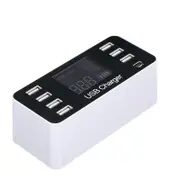 40W 7 USB Type-C Charger LCD Screen Desktop Fast Charging Station Charger AU Plug