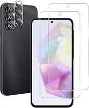 [Khxriypha] for Galaxy A35 5G Tempered Glass Screen Protector + Camera Lens Protector [2 + 2 Pack][Case Friendly][Anti-Scratch][Ultrasonic Fingerprint Unlock] HD Protective Film for Samsung Galaxy A35