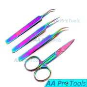 x4 Beauty Tweezers Scissor Set, Eyebrow Hair Removal Nail Makeup Skin care False