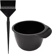 2PCS Hair Dye Brush Bowl Set Professional Salon Hair Color Mixing Dyeing Kit Hair Tint Dying Coloring Applicator Barber Supplies(Black-2pcs)