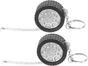 [HORIALENCE] 2Pcs Portable Tape Measure Keychain Retractable Measuring Tape Sturdy Construction with Precision Markings for Construction Party Favors and Everyday Use