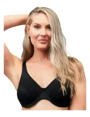 [Naturana] Soft & Comfy Wide Strap Underwire Bra in Black