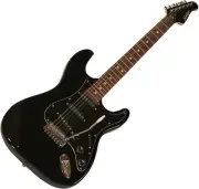 Sawtooth ST-ES-BKB Black Electric Guitar with Black Pickguard