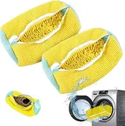 2Pack Shoe Washing Machine Bag, Shoes Laundry Bag, Reusable Mesh Shoe Wash Bags, 360° Shoe Cleaning Bag with Zipper, Laundry Bag for Sneakers, Running Shoes, Tennis Shoes