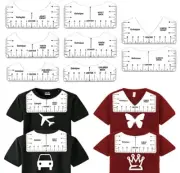 8 T-Shirt Ruler Guide Set – Vinyl Centering Tool for Heat Press & Cricut Project