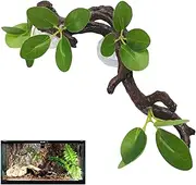 Snake Tank Decor - Vivid Tree Branch Reptile with Leaves,Snake Enclosure Decor, Chameleon Cage Decoration for Amphibian Gargoyle Geckos Bearded Dragon Crab