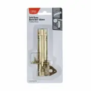Taskmaster 100mm Polished Brass Barrel Bolt