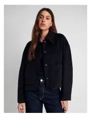[JAG] Rosella Wool Crop Jacket in Blue