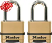 2 packs Outdoor Padlock, Heavy Duty Weather Resistant, Resettable Combination