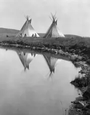 At the water's edge Piegan Tribe 1910 Photograph Print 11"x14"