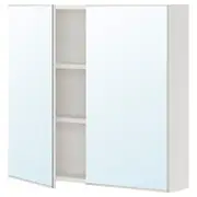 ENHET mirror cabinet with 2 doors, white, 80x17x75 cm