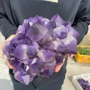 23.5lb Large Natural Amethyst geode quartz crystal cluster specimen Healing