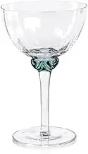 Colette Optic Glassware | Martini/Cocktail Glass/Coupe | Set of 4 (Sea Green)