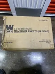 WEN 272812 Black Orange 72In x 80In Heavy Duty Padded Moving Blankets, 12-Pack