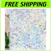 Eco-Friendly Static Cling 3D Rainbow Privacy Film - 35"x157" by DIY Enthusiasts