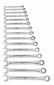 Milwaukee 48229516 - Ratcheting Combination Wrench Set - Metric 15 Piece